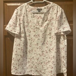 Hilary Radley floral flutter sleeve top - XXL
